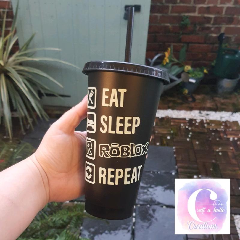 24oz Cold Cup with Roblox design, 20+ colours, handmade, gift, kids, bpa free, personalised, drinkware, Children, travel, home, gaming 2