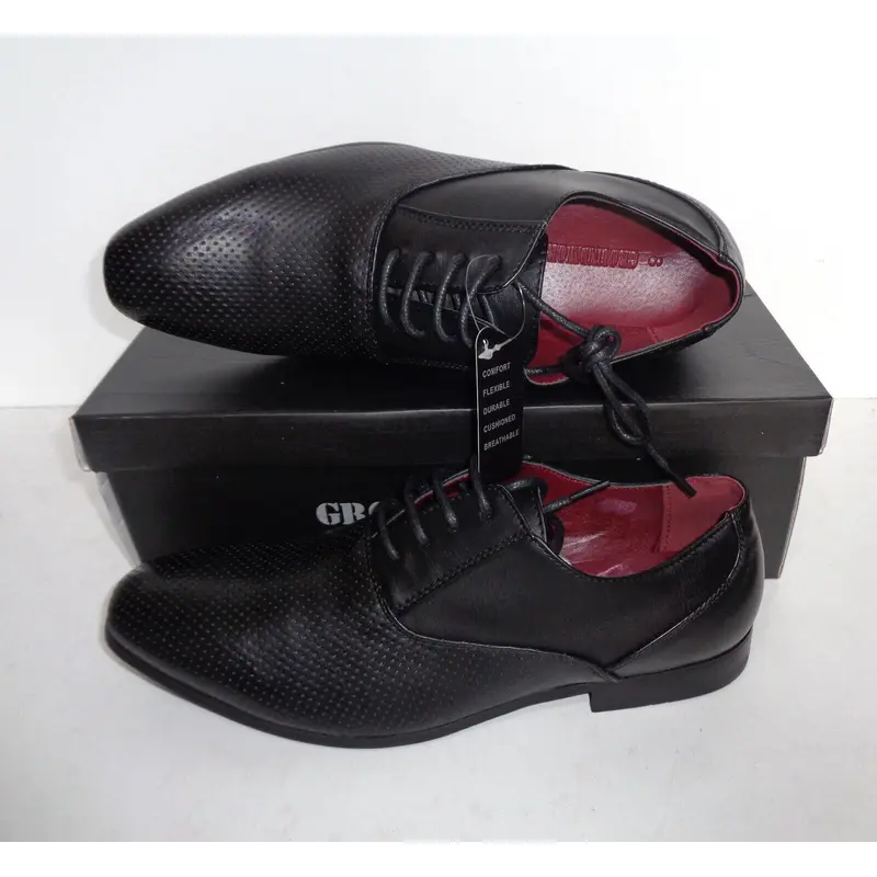 New Mens Black Shoes Casual Lace Up Office Dress Formal Wedding UK Sizes 6-11 1