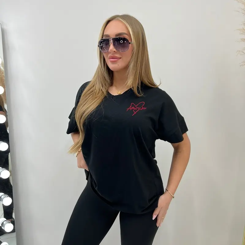 VIRGO BOUTIQUEamour - v neck cotton stretch amour tshirt tee top