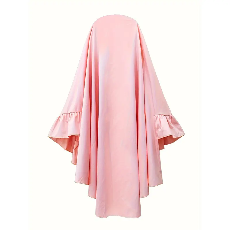 Conjunto de Ropa Étnica Tradicional Musulmana para Niñas de Primavera y Otoño - Vestido Floral de Manga Larga + Pañuelo para la Cabeza, Conjunto de Dos Piezas 8