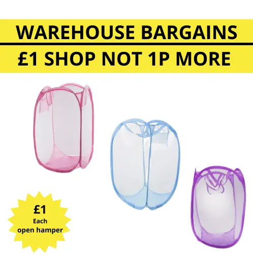 1 X EASY OPEN HAMPER NET LAUNDRY BASKET WASHING TOYS STORAGE FOLDING HOME NEW 1
