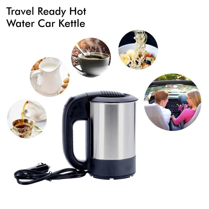 Geepas 24V Travel Kettle 500ML Truck Kettle Hot Water Portable Kettle Cigarette Lighter 2