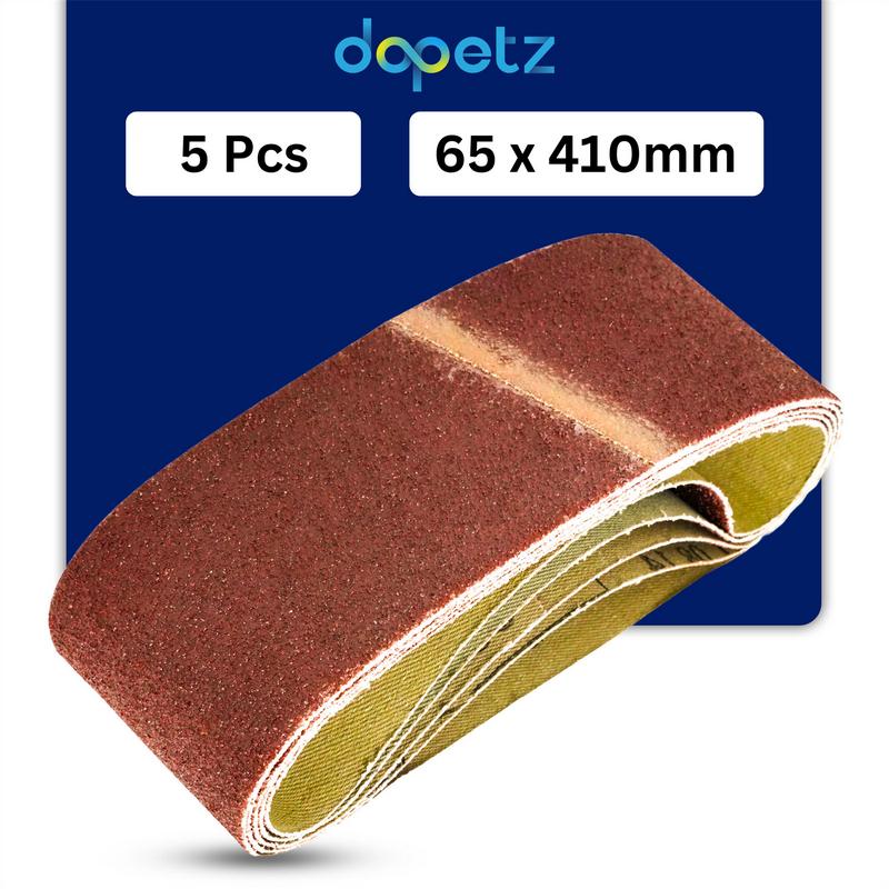 Dapetz Sanding Belts 65mm x 410mm 5PCS 60 Grit Coarse Sander Belts For Wood Metal Grinding Sharpening Derusting 1