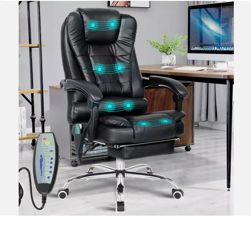 Massage Office Chair Gaming Computer Desk Swivel Recliner Chair Leather Footrest