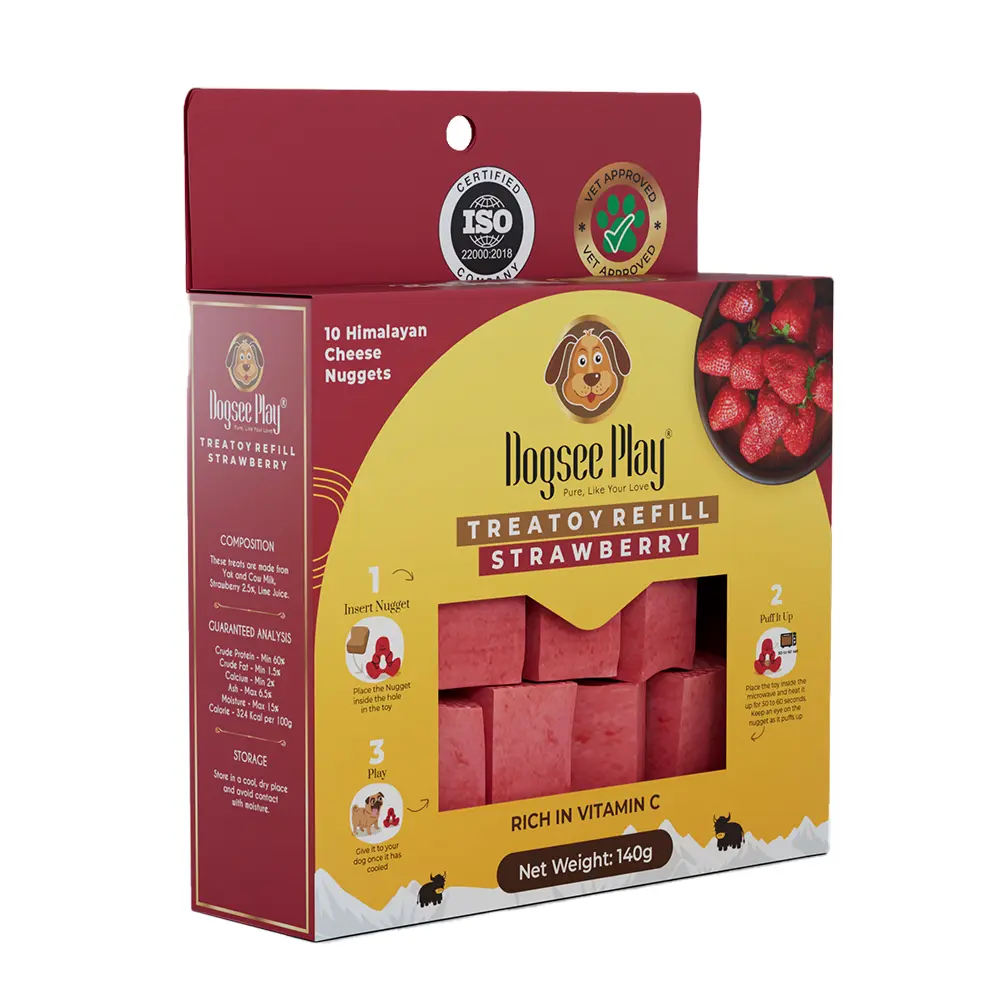 Dogsee Play Refill Strawberry 10pk Yak Cheese Nuggets