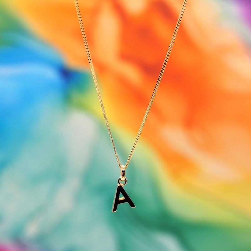 Yellow Gold Initial Pendants on 16" Chains - Personalised Selection Available 2