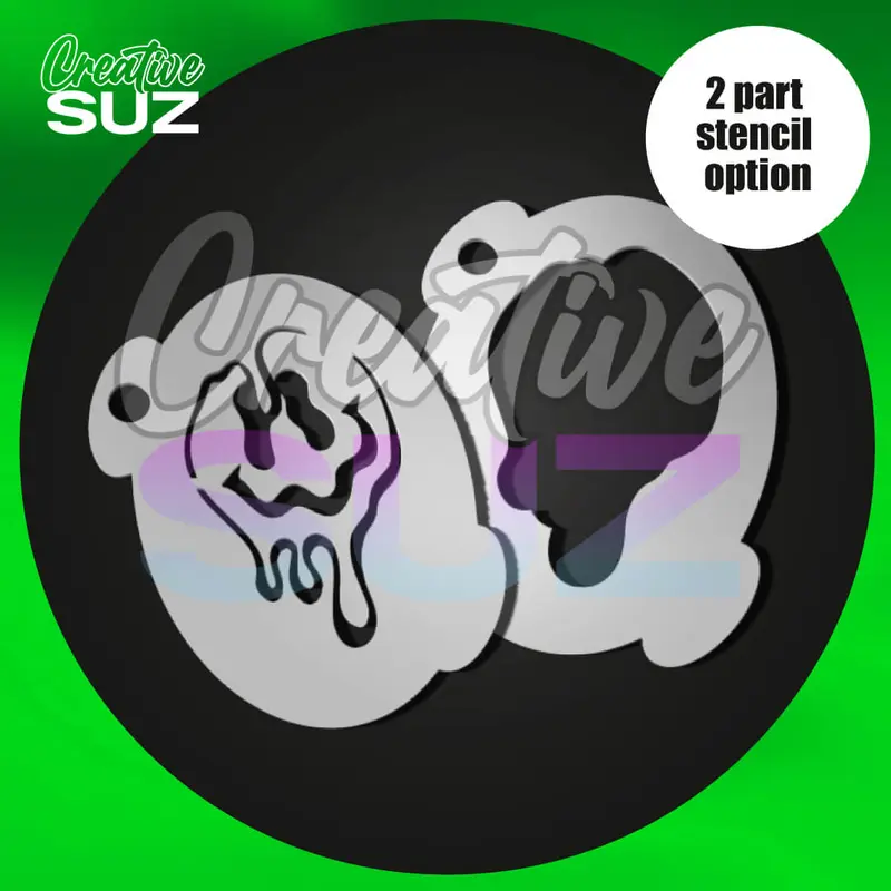 Smiley Rave Graphic Stencil - Face Body Painting - Mylar Reusable 3