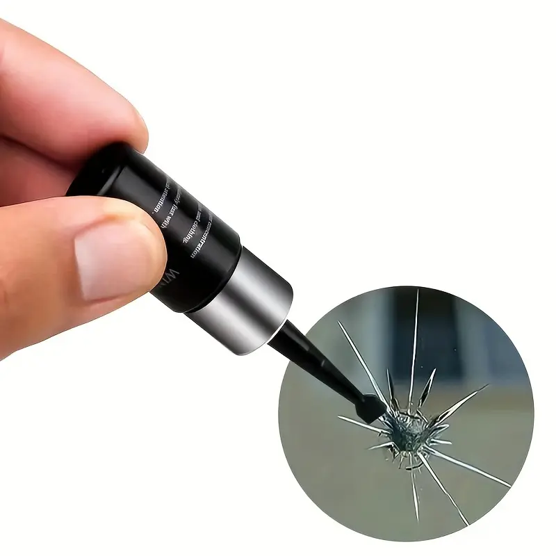 Windshield Repair Kit, Glass Repair Fluid 4pcs Car Glass Repair Kit, Windshield Crack Repair Kit Glass Repair Fluid Quick Fix for Chips, Cracks 3