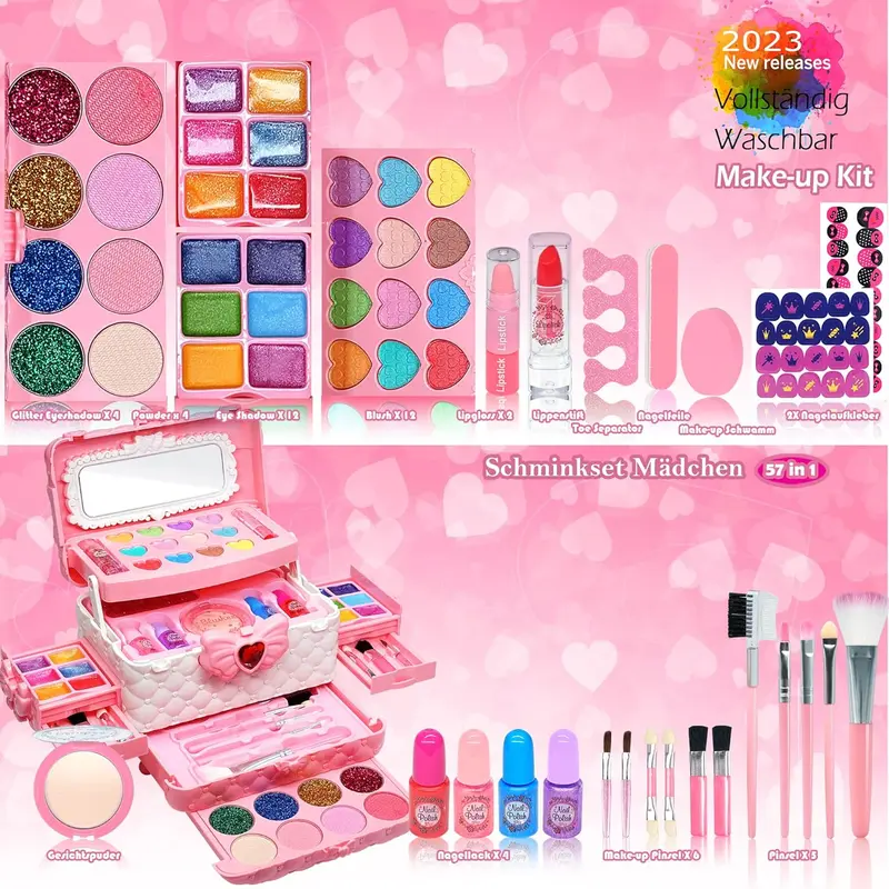 Kids Makeup Sets For Girls Toys - Children Makeup Sets For Girls Washable Make Up Set, Children's Princess Play Games Toy Presents makeup for kids 1