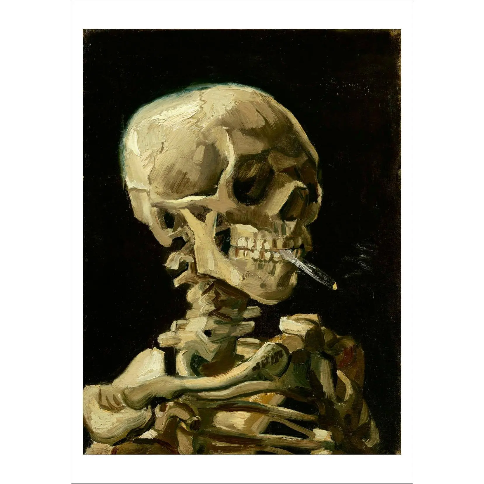 VINCENT VAN GOGH: Skeleton Smoking Cigarette, 1885, Fine Art Print