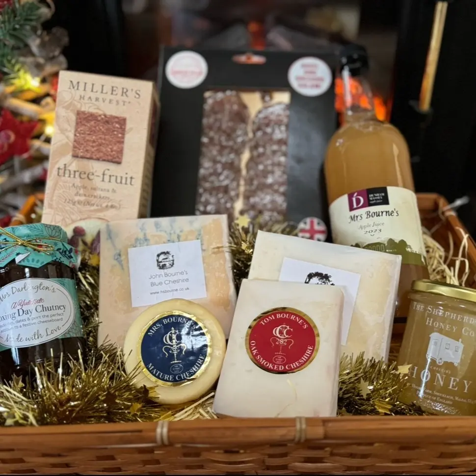 Cheshire Cheese Christmas Hamper Basket