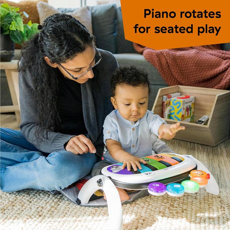 4-in-1 Kickin' Tunes and Language Discovery Play Gym with Piano, Mat with Detachable Activity Toys, Lights, Sounds and Music, Ages Newborn + 7