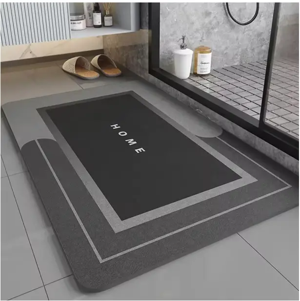 Anti-slip Super absorbent bathroom mat Modern simple diatom mud floor mat bathroom dirt-resistant mat For Kitchen Toilet 0