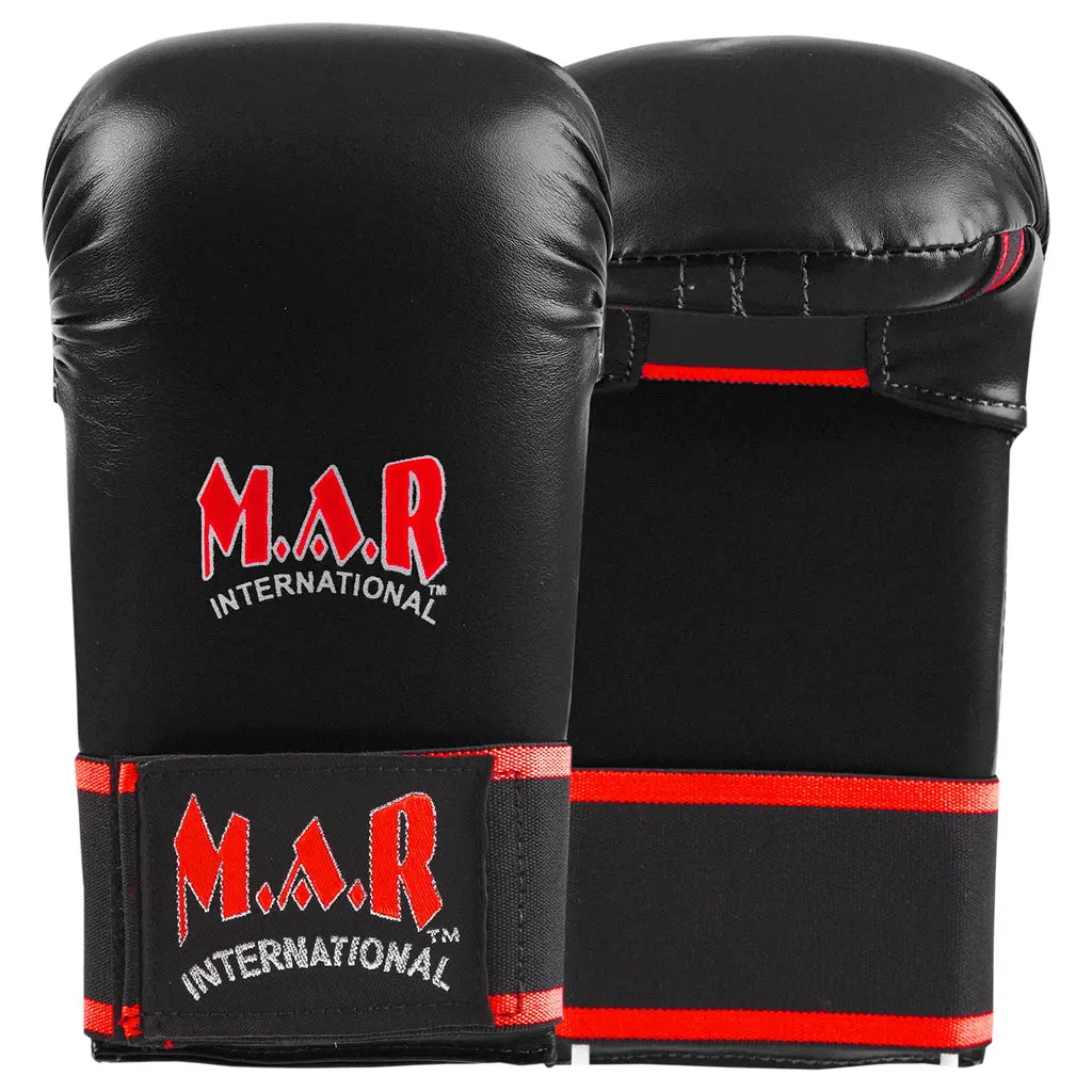 MAR | Black Karate Mitts for Martial Arts Fighting, Sparring & Training Gloves, Lightweight MMA Gloves, Karate Mitts, Molded Foam Padding Semi-Contact Gloves, Mixed Martial Arts Gloves
