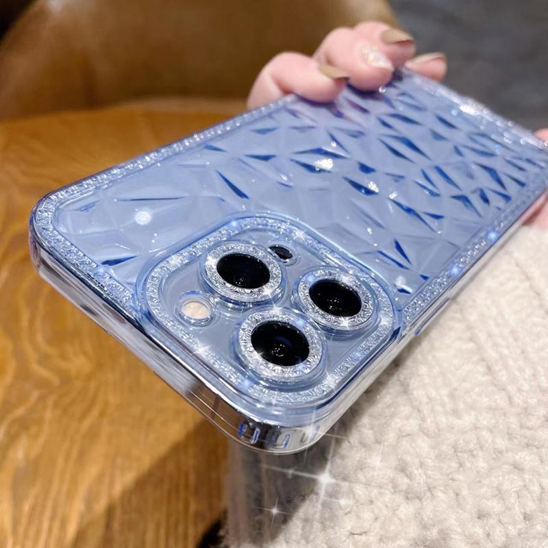 Product Introduction of 「Bubble Phone Case」Luxury Glitter Clear Diamond Texture Phone Case For iPhone 14 13 12 11 Pro Max X XR XS Max 7 8 Plus Lens Protection Soft Cover 8