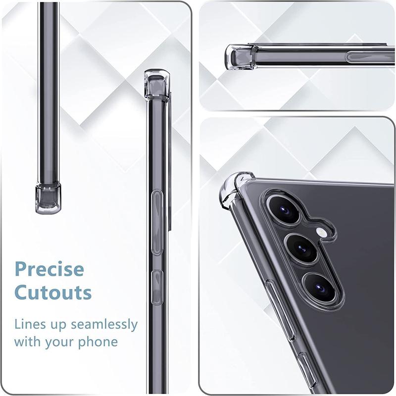 Bumper Case Shockproof Protective Clear Back Phone Protection Cover for Samsung Galaxy S24 Ultra, S24 Plus, S24, S24 FE, S23 Ultra, S23 Plus, S23, S22 Ultra, S22 Plus, S22, S21 Ultra, S21 Plus, S21, S21 FE, S20 FE, S20 Plus 4