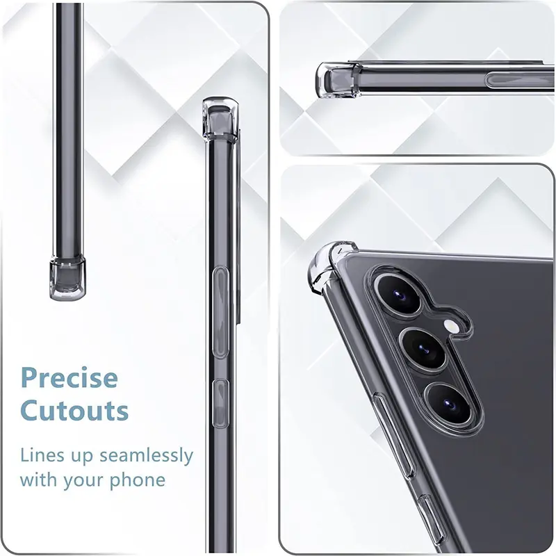 Bumper Case Shockproof Protective Clear Back Phone Protection Cover for Samsung Galaxy S24 Ultra, S24 Plus, S24, S24 FE, S23 Ultra, S23 Plus, S23, S22 Ultra, S22 Plus, S22, S21 Ultra, S21 Plus, S21, S21 FE, S20 FE, S20 Plus 4