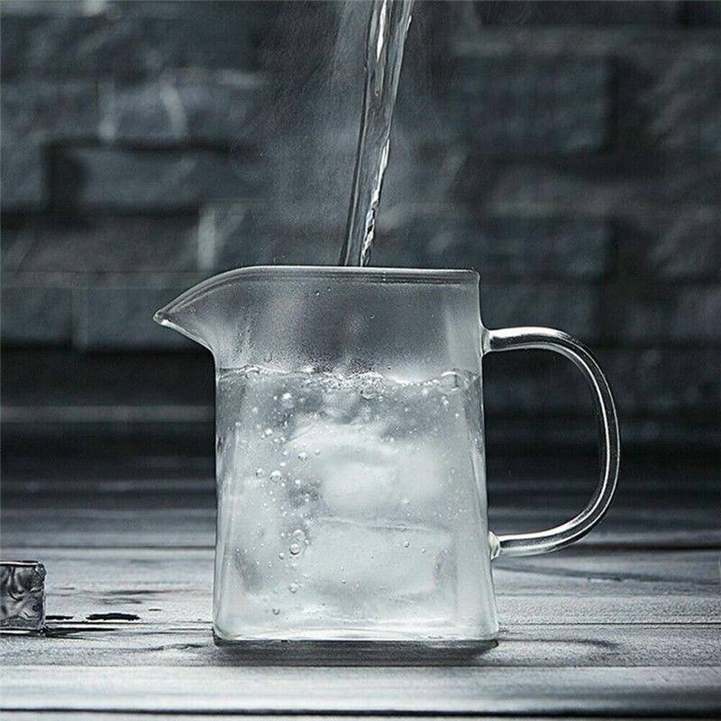Square Glass Teapot with Infuser with Lid 350 ml, 550 ml, 750 ml - Borosilicate Tea Pot for Loose Tea, Clear Leaf Herbal Teapot with Strainer for Microwavable and Stovetop Safe - Transparent, Clear Steel Filter Teacup 3