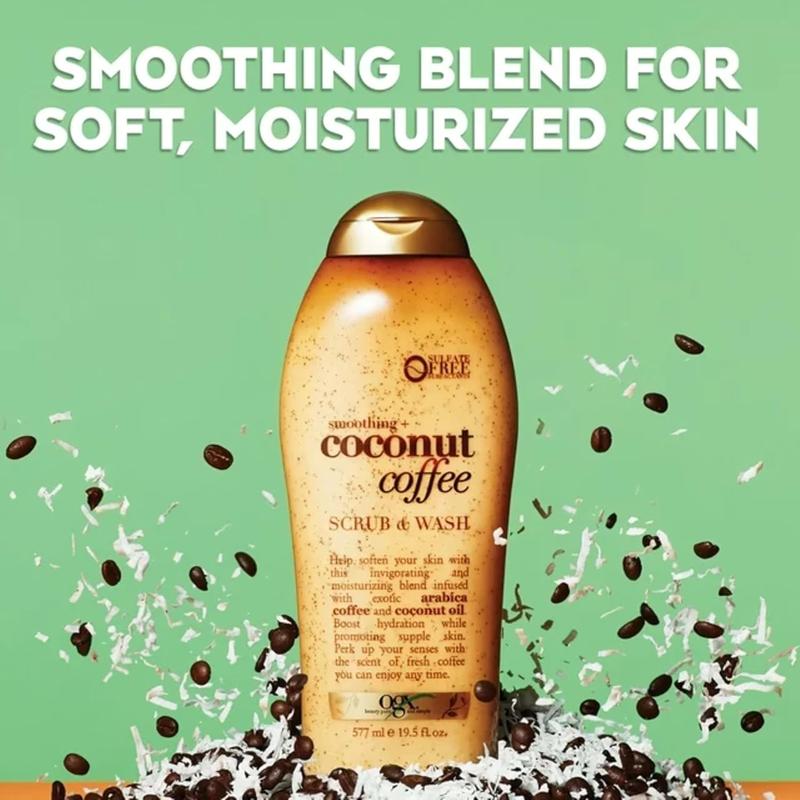 Product Introduction of OGX Coffee Scrub and Wash, Coconut 19.5 Fl Oz Body Care Silky Smooth Exfoliant 5