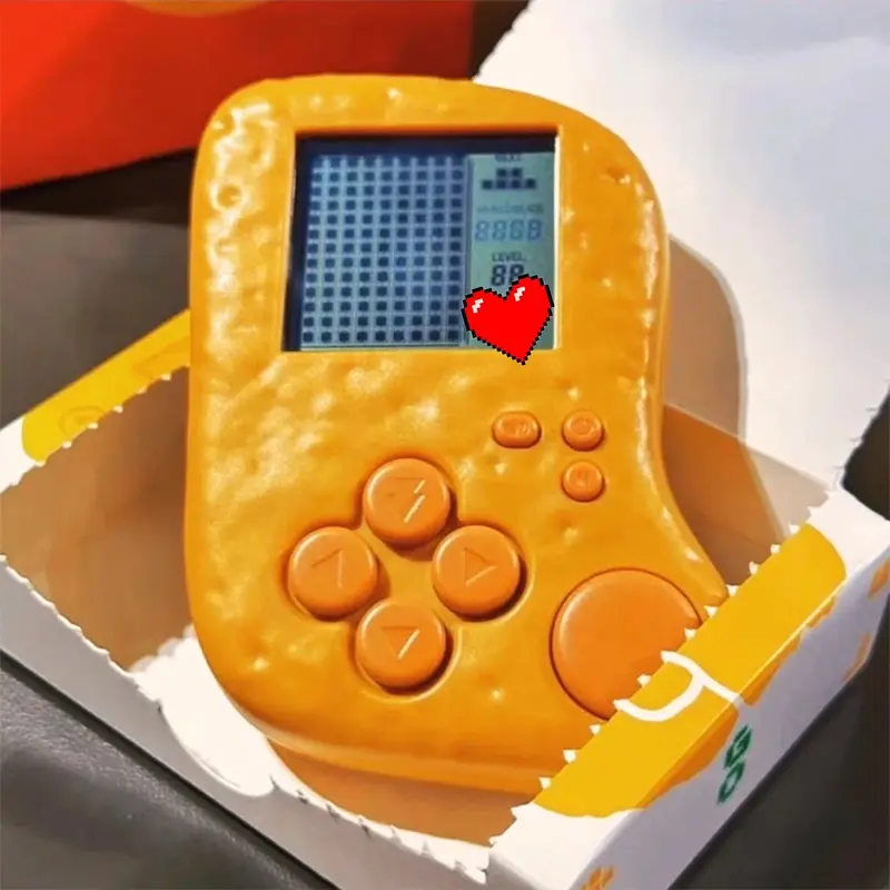 Portable Fried Chicken Nugget Shape Gameboy Peripheral Toy Handheld Game Players Console Collection Mini Children Gift Fun Games 6