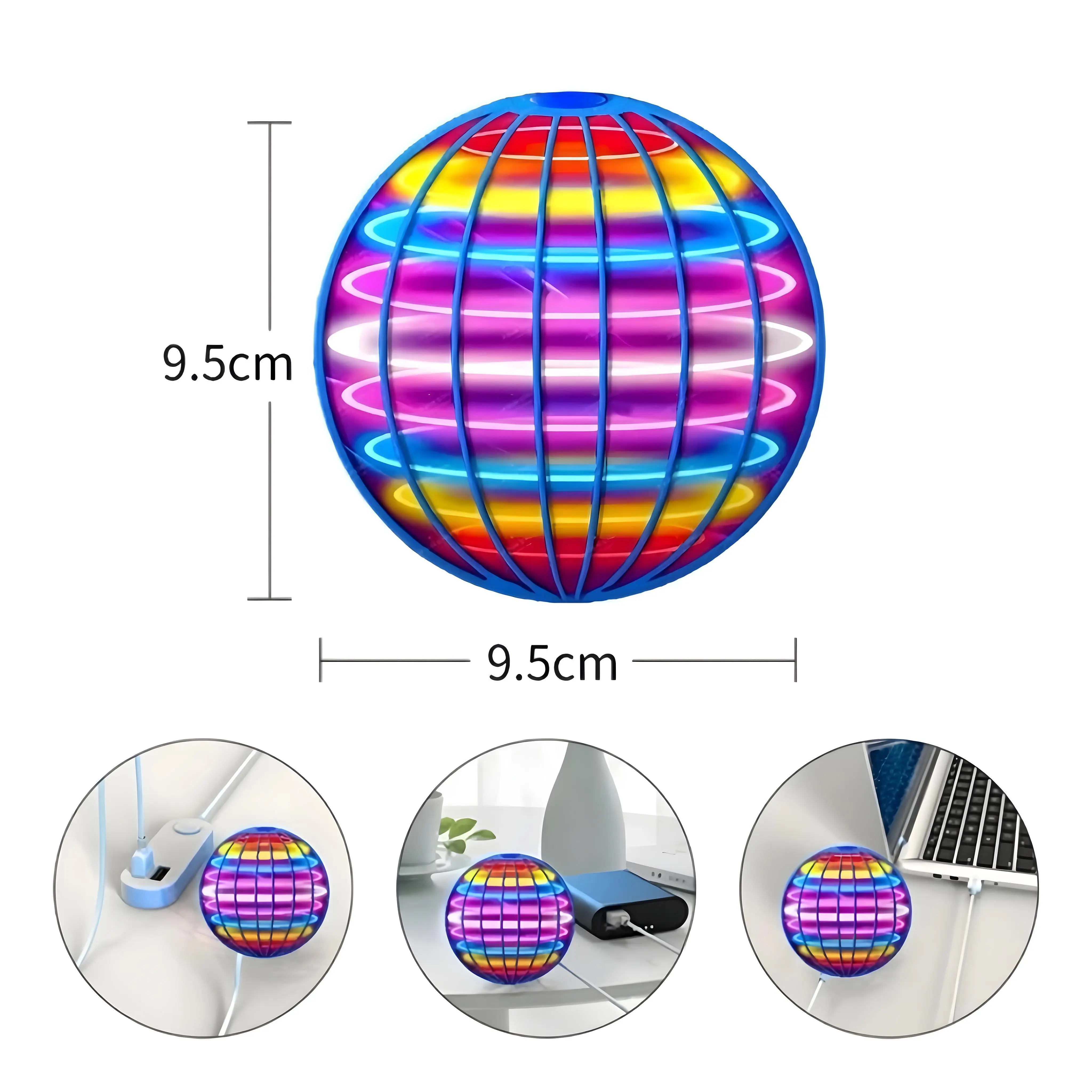 LED Flying Orb Drone - Interactive Hover Ball for Kids & Adults