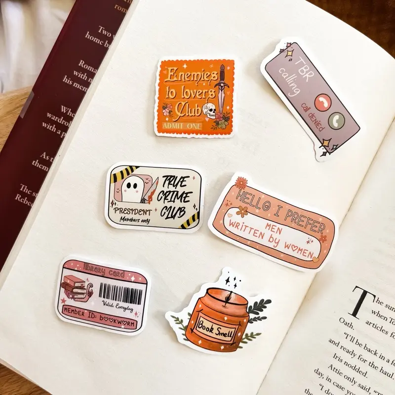 Cute girlie sticker bundle, kindle stickers, bookish 0