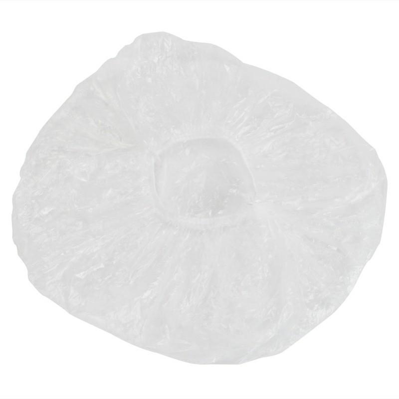100PCS Elastic Clear Bathing Hair Care Protector Hat Disposable Shower Cap - Transparent Plastic Lightweight Cover Unisex 5