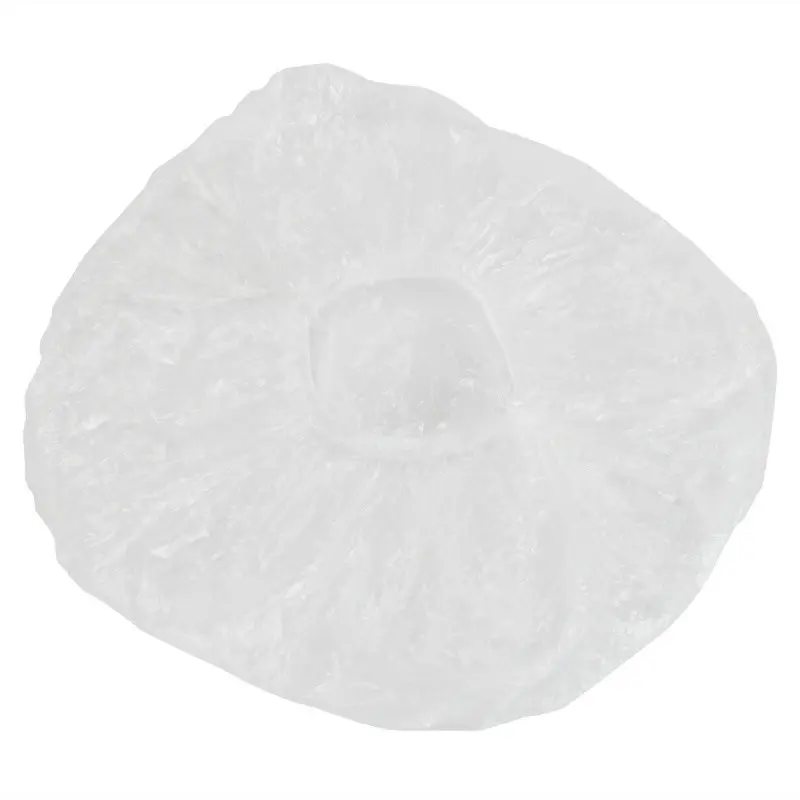 100PCS Elastic Clear Bathing Hair Care Protector Hat Disposable Shower Cap - Transparent Plastic Lightweight Cover Unisex 4