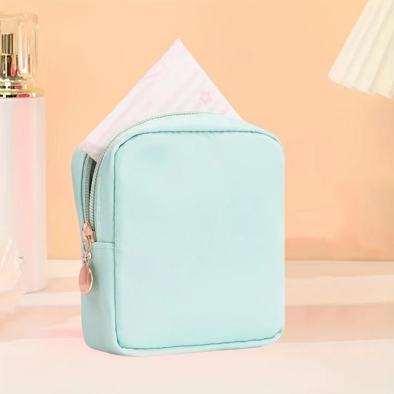 Solid Color Sanitary Storage Bag, Mini Makeup Bag Purse, Small Cute Makeup Bag Cosmetic Zipper Pouch, Portable Travel Storage Bag, Sanitary Napkin Storage Bag, Versatile Storage Clutch Bag For Women 3