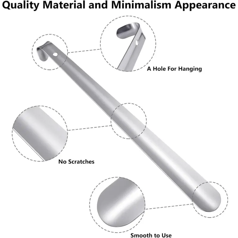 52cm Long Stainless Steel Shoe Horn Tool Metal Boot Wellie Remover Disability UK 2