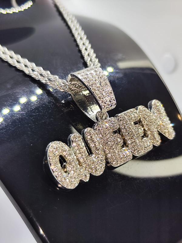 Brand New Iced Out QUEEN Pendant and Chain 2