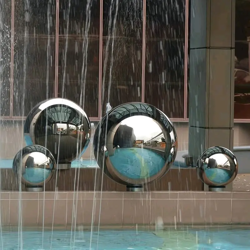 6pcs, 32-120mm Stainless Steel Gazing Ball, Mirror Polished Hollow Ball Reflective Garden Ball, Floating Pond Ball Seamless Gazing Globe, For Home Garden Decoration Ornaments (6 Mixed)XH58194 2