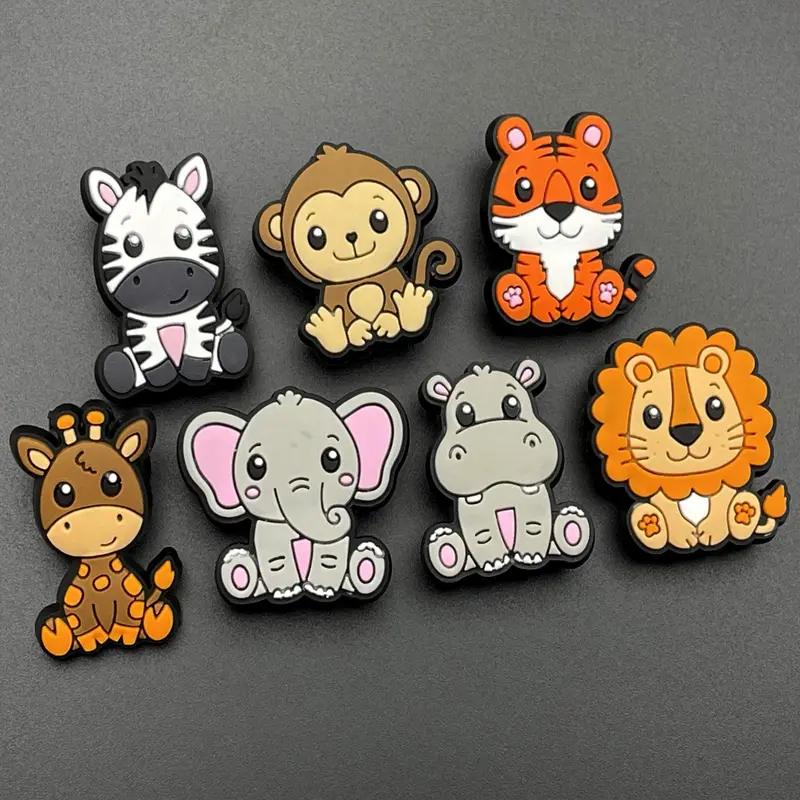 Cute Animal Croc Charms - Women's Girl's Boy's Kids Shoe Charm for Foam Clogs and Footwear - PVC Rubber with Rear Button Clip Bit - Capybara Sloth Axolotl Crocodile Cow Monkey Lion Panda Unicorn Duck Tiger Koala Turtle Butterfly Pig Flamingo croc charm 6