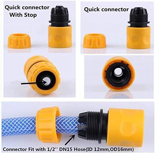 Product Introduction of Hose Connector Garden Hose Fitting Set.1Nozzle,5 Hose End Quick Connector,1Hose Waterstop Connector,2 Double Male Snap Connector,2 Hose Tap Connector 1/2 Inch and3/4 Inch Size 2-in-1etc 1