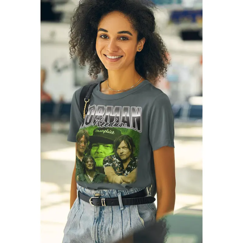 Norman Reedus Vintage Unisex T-Shirt, Vintage Norman Reedus Shirt, The Walking Dead Series, Bootleg Graphic Tee, Birthday Gift, All Weather Clothing, Cotton Pullover 4
