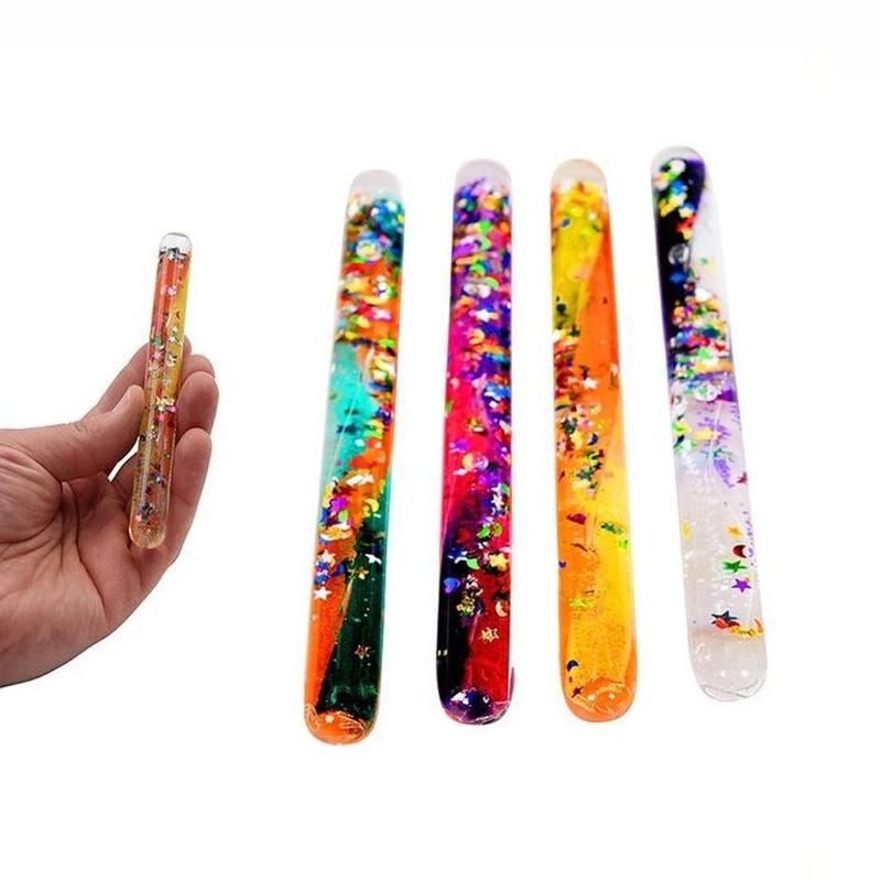Mini 10cm glitter tube stick wand visual sensory tool aid 0