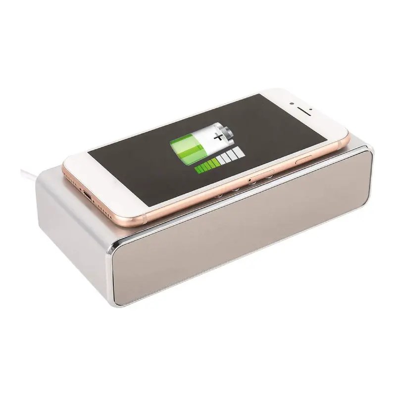 Digital Alarm Clock with Wireless Phone Charger 2 in 1 Bedside Alarm Clock Wireless Charger with Temperature Super Fast USB Rechargeable Non Ticking Mains Powered Charging Smartphone Electronic Cellphone Mobile Christmas Gift wireless charging station 4