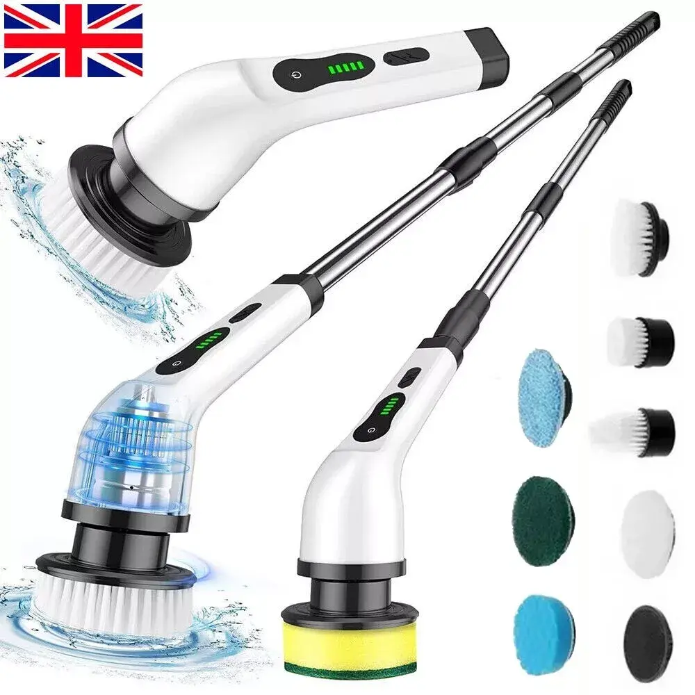 Cordless Power Scrubber Electric Spin Turbo Scrub Cleaning Brush Cleaner UK