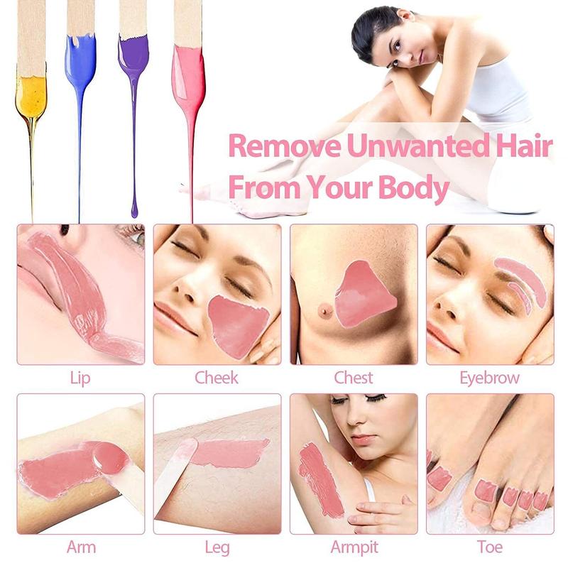 【Easter Sale】Waxing Kit, Wax Pot for Hair Removal, Wax Heater Kit for Waxing professional, 5 packs Wax Beads and 20 Applicator Sticks, Painless Waxing Machine for Full Body Waxing 6