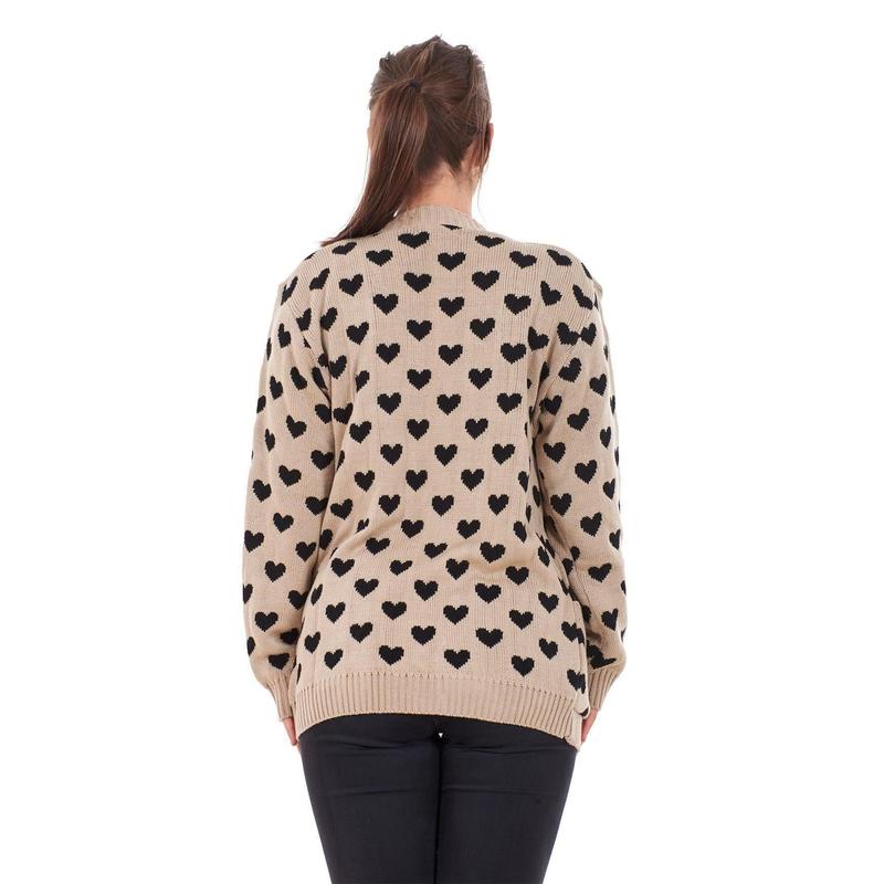 New Ladies Heart Knitted Cardigan Pockets Long Sleeve Regular Big Sizes S to 2XL sweater season coatigan 4