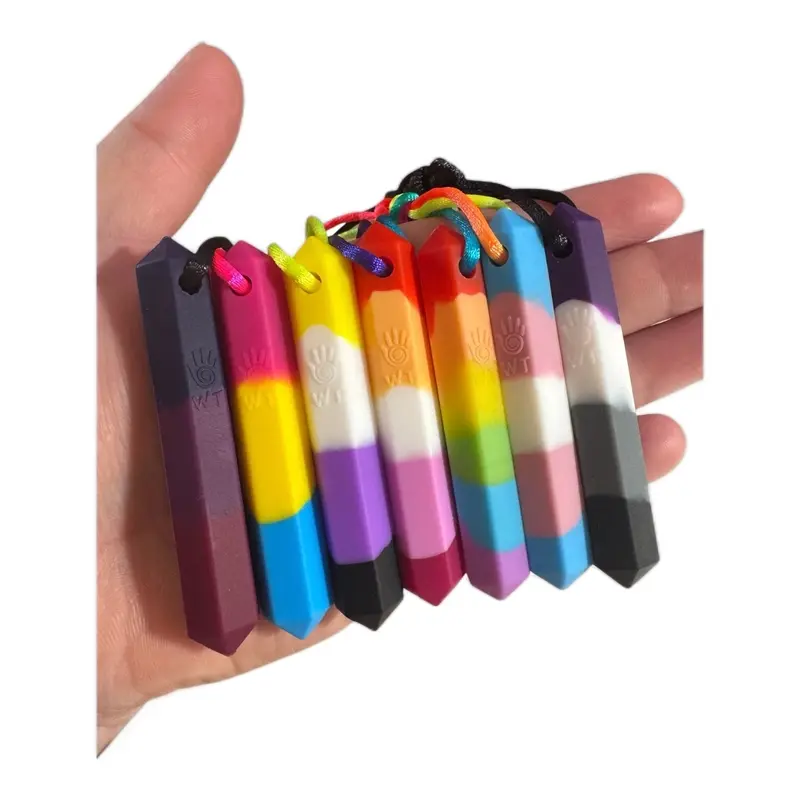 LGBTQ+ Silicone Chew Necklace for Support and Statement Making 0