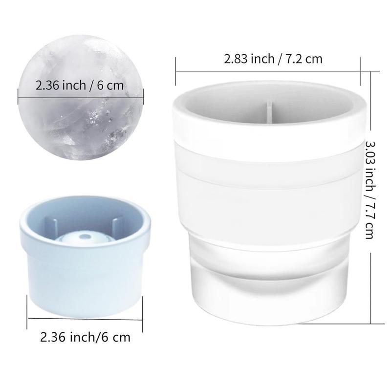 Ice Ball Maker Mold, Reusable 2.5 inch ice cube Trays, asy Release siicone Round ice sphere Tray,with lids & Funnel for whiskey, Cocktais & Bourbon Kitchen Utensis 5