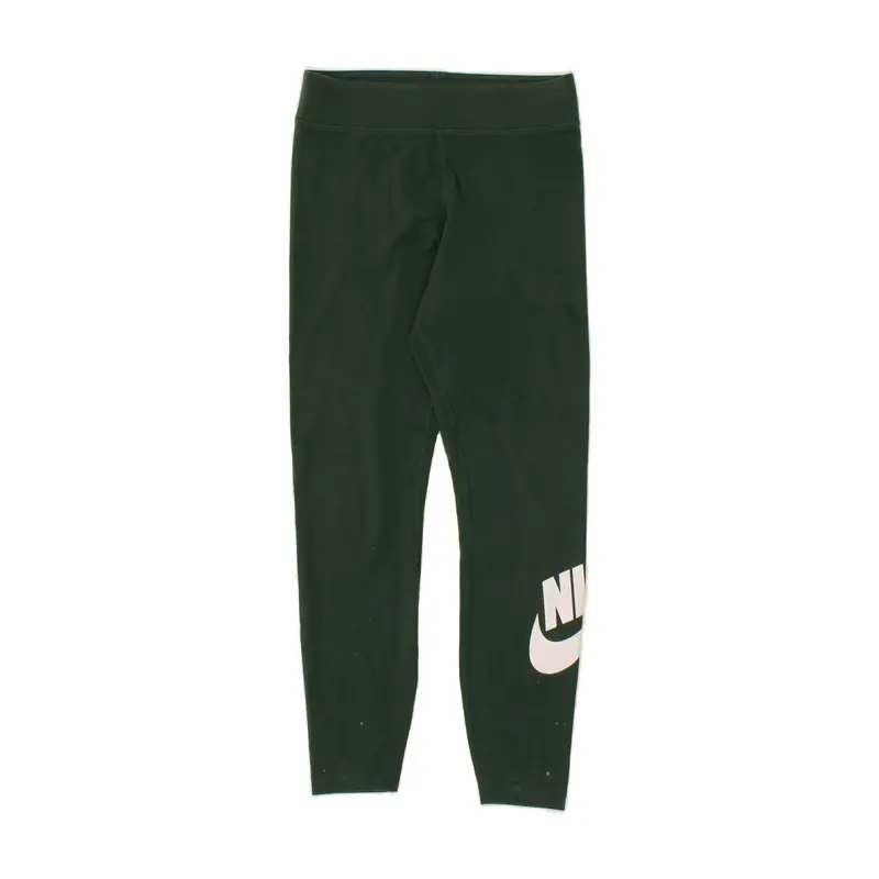 Pre-Owned Vintage NIKE Womens Graphic Leggings UK 12 Medium  Green Cotton 0