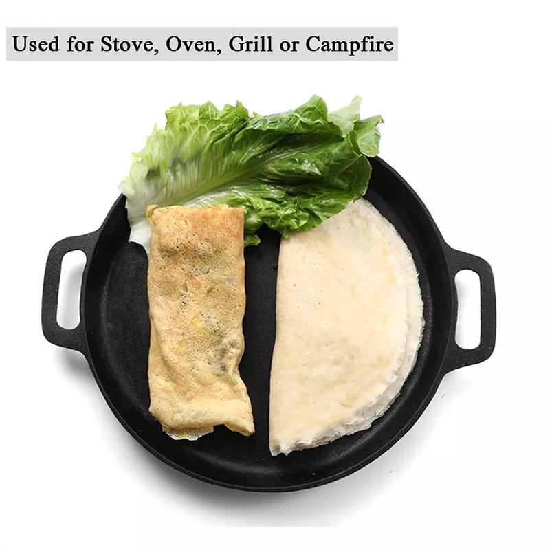 Non-Stick Cast Iron Round Grill Pan for Cooking Pizza and Griddles - 30cm and 35cm - Cookware 7