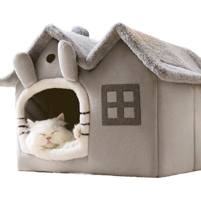 Product Introduction of Cat Pet Dog Warm House Cave Beds for Indoor Cats Cozy Wool Igloo Nest Kennel S-L 2