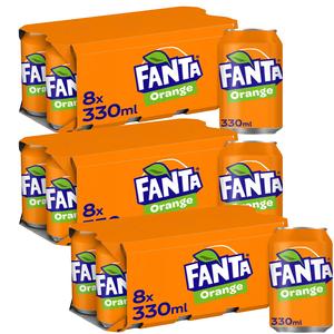 Fanta Orange Multipack - Pack of 24 x 330ML,   Beverage Sweet Drink