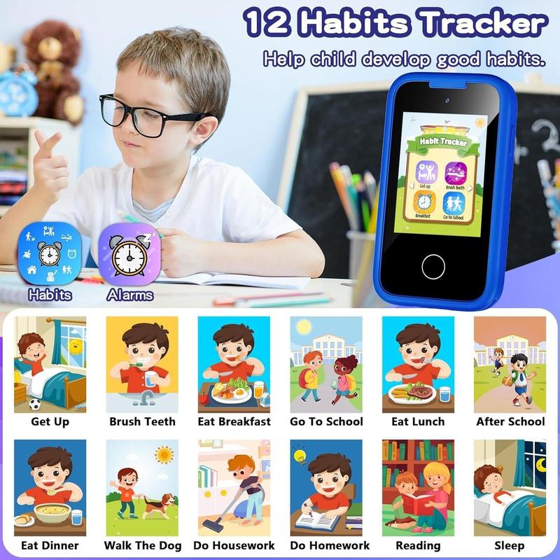 Kids Smart Phone Toys for Girls Boys Toddler Cell Phones Toy with Touchscreen Camera MP3 Learning Smartphone Childrens Fake Cellphone for 3 4 5 6 7 8 Year Old Christmas Birthday Gifts Ideas(Blue) 6
