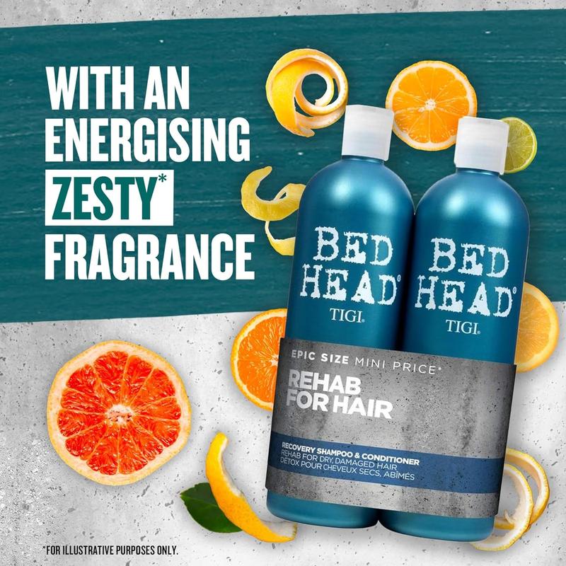Bed Head by TIGI | Recovery  and  Set | Professional Moisturising  Repair Treatment | Ideal For Dry And Damaged  | 750 ml ( Pack of 2) shampoo anti dandruff Conditioner Haircare Hydrating Moisturize Scent Cleanser Cleansing Hydrate Moisture Comfort 4