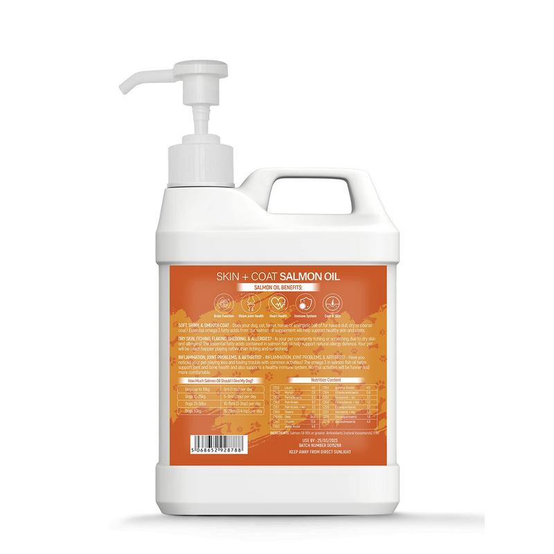 Scottish Salmon Oil For Dogs & Cats 1 Litre Omega 3,6,9 Vitamin E, Pure Fish Oil Promotes Coat, Enhanced Appetite, Relieves Itchiness, Increase Energy Kibble Supplement Booster (1 Litre (1000ml)) 1