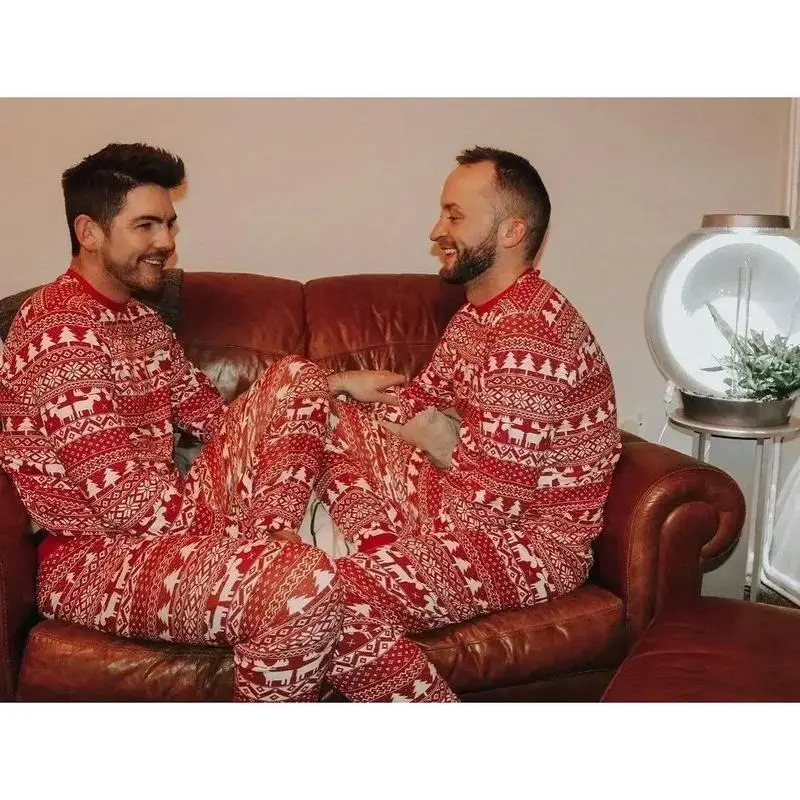 2024 New Year's Costume Christmas Family Matching Pajamas Allover Print Casual Loose Sleepwear Baby Boys Girls Clothes Xmas Look 3